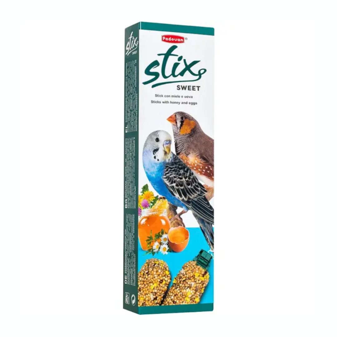 Padovan Stix Sweet Parakeets and Exotic, Feed for Budgies and Small Exotic Birds, 80gm