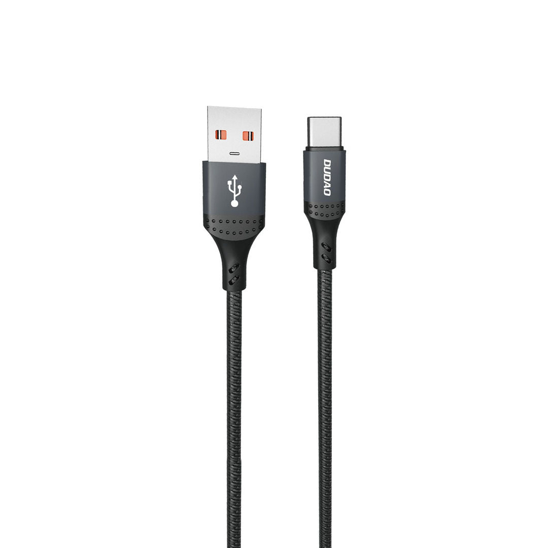 DUDAO L3ST Braided Cable USB-A to USB-C, 5A, 1.2m, Black