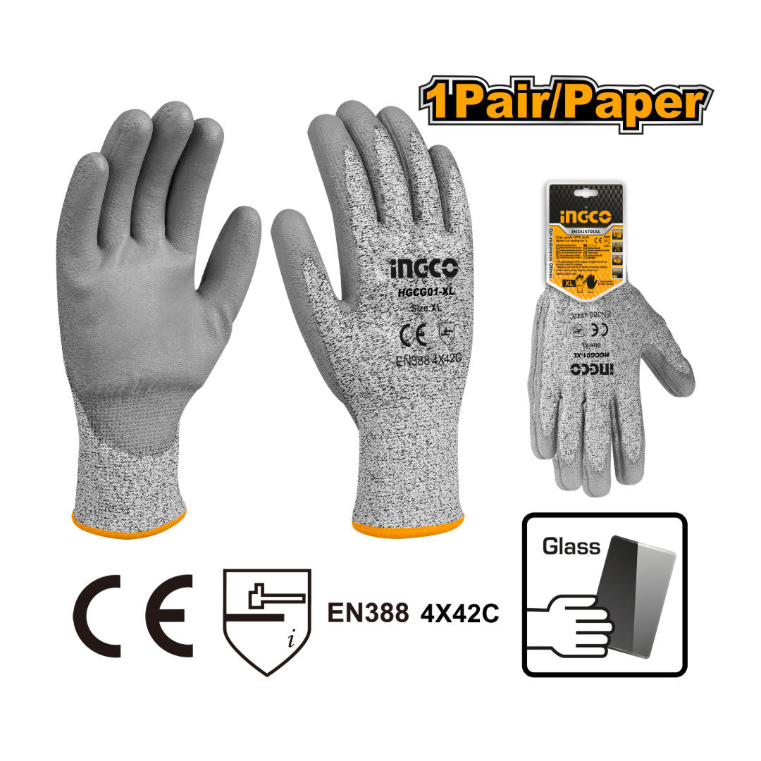 INGCO Cut-Resistance Gloves, XL, 13 Gauge HPPE