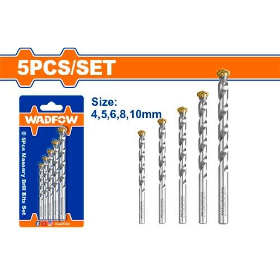 WADFOW 5 Pieces Masonry Drill Bits Set
