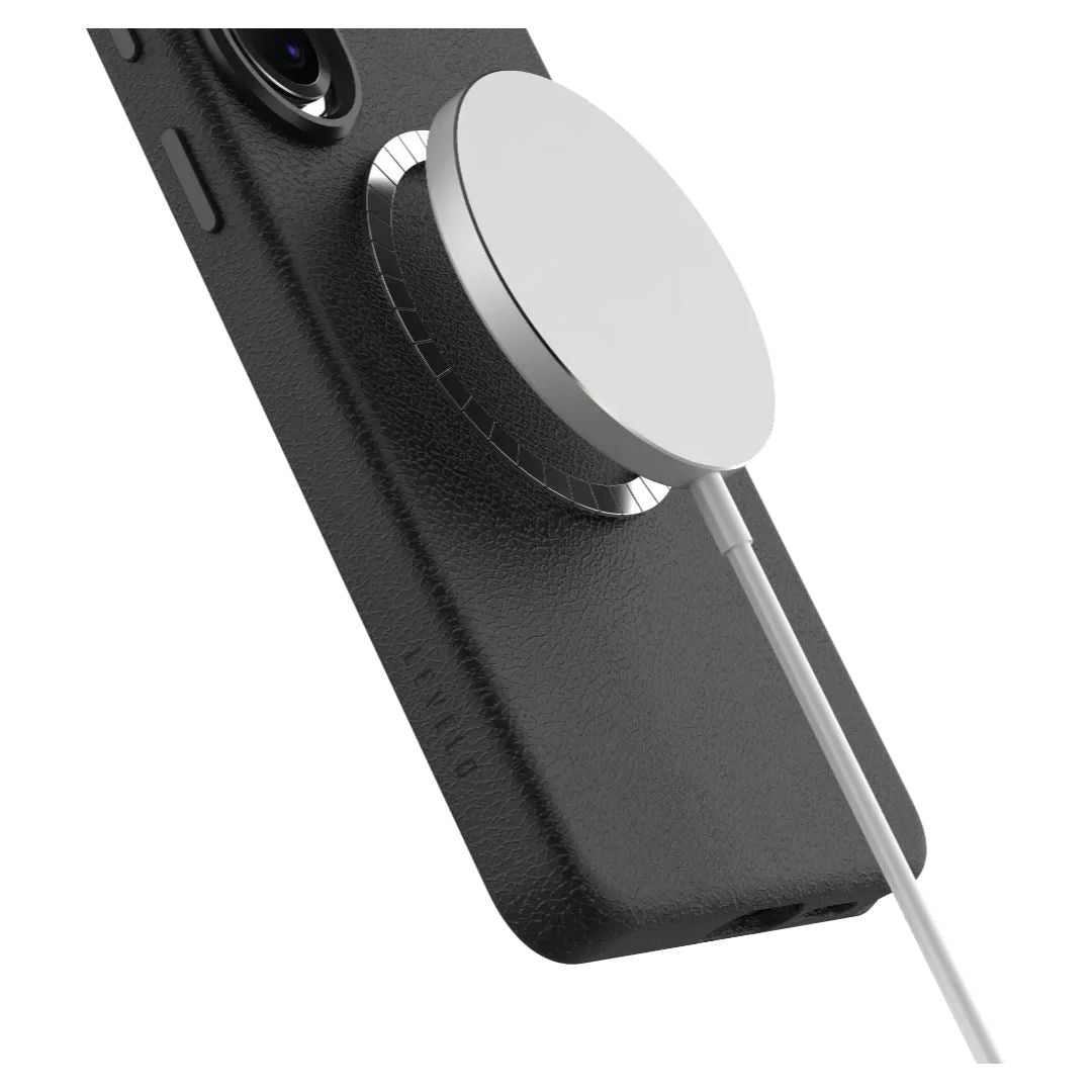 Levelo Preu Full-Leather MagSafe Case for Samsung Galaxy S26 Ultra, Black