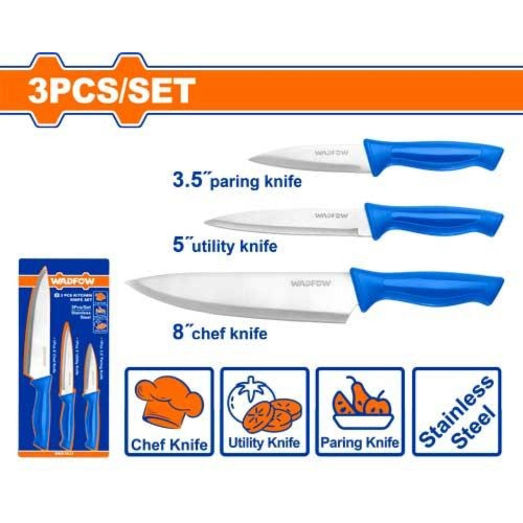 WADFOW 3 Pieces Kitchen Knife Set, Stainless