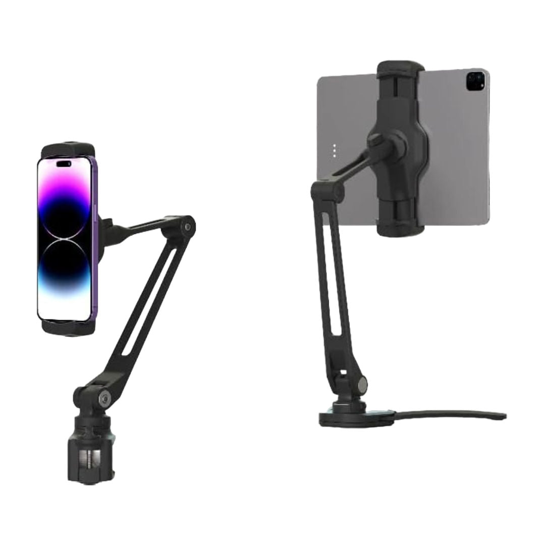 Powerology Solid Alloy Aluminum 360° Rotatable Suction Phone Holder, Black