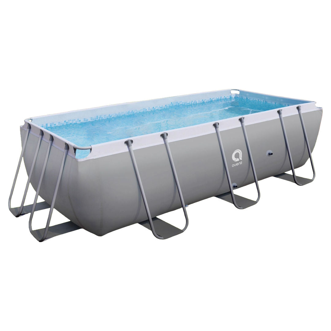 Jilong Rectangular Steel Frame Pool with Filter Pump & Ladder, 530 Gallons, Model 17726EU