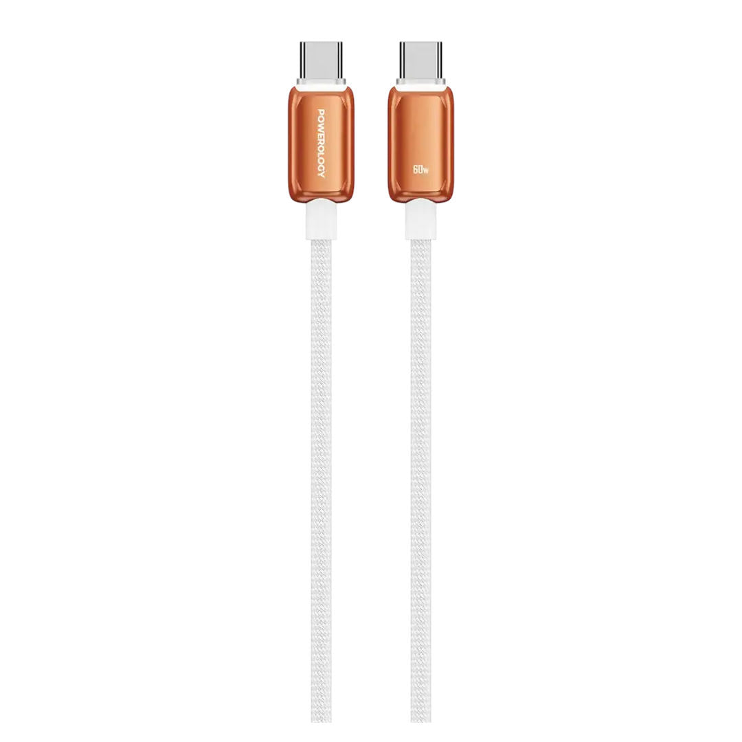 Powerology Zinco Series 60W USB-C, 1M Charging Cable