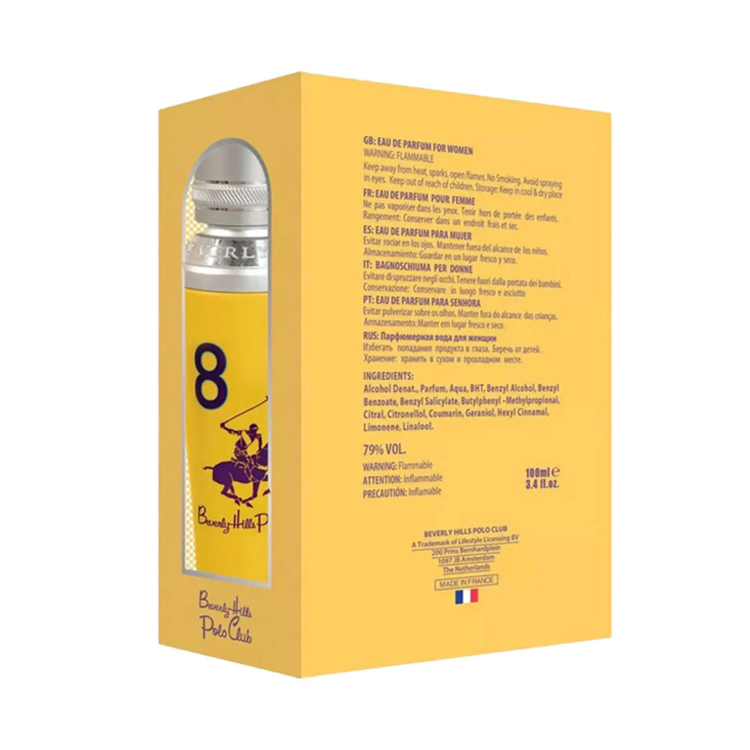 Beverly Hills Polo Club No. 8 Eau de Parfum for Women, 100ml
