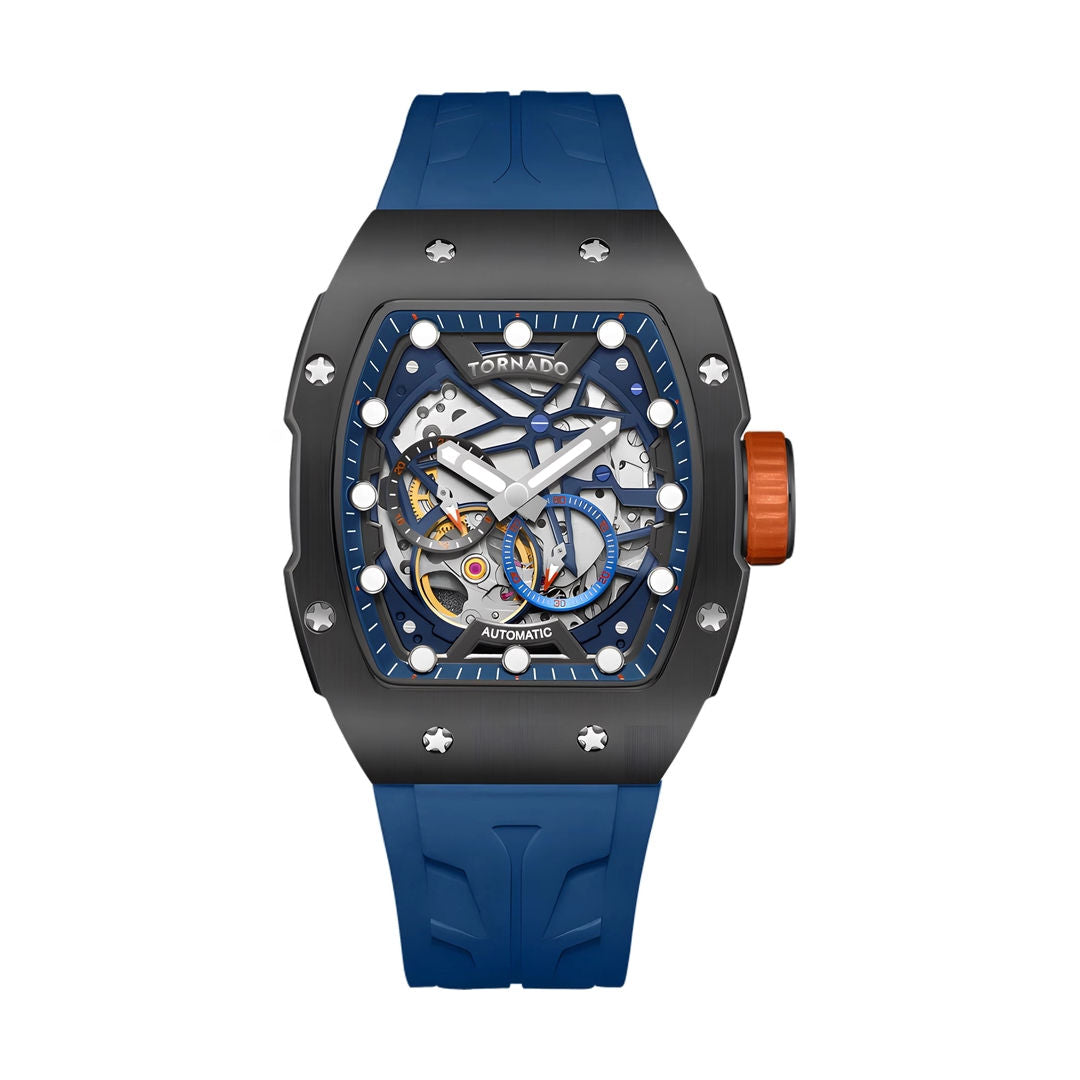 TORNADO Xenith Men's Automatic Blue Silicon Strap Analog Watch