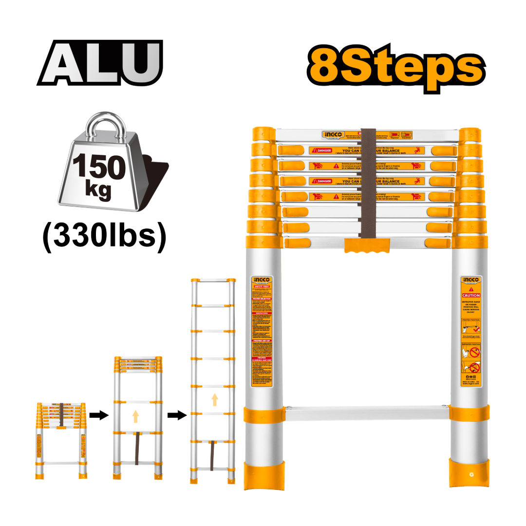 INGCO Telescopic Ladder 8-step, 258cm