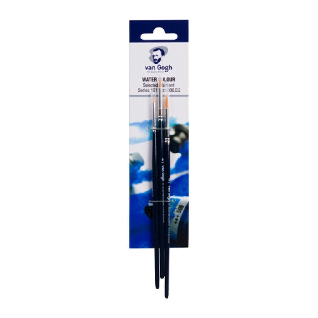 Van Gogh Round Watercolour Painting Brush, 3 Pieces