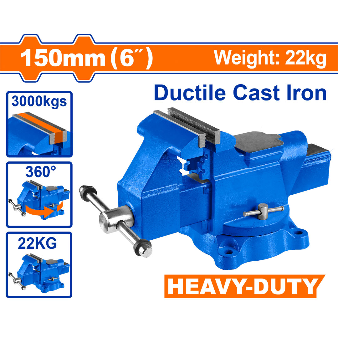 ملازم ثقيل من WADFOW، 6 بوصات، فكوك، 22 كجم، قوة تثبيت قصوى 3000 كجم