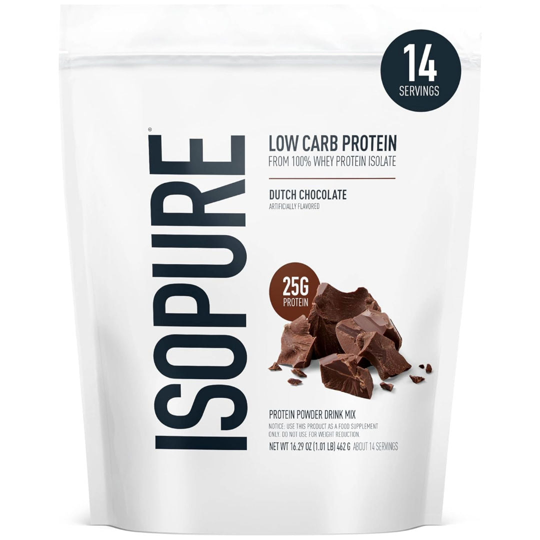 Isopure Zero Carb Protein Powder Nature’s Best Low Carb 100% Whey Protein Isolate, Dutch Chocolate