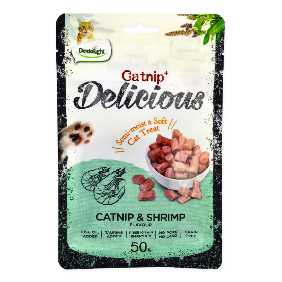 Dentalight Catnip+ Semi Moist & Soft Cat Treat, 50gm