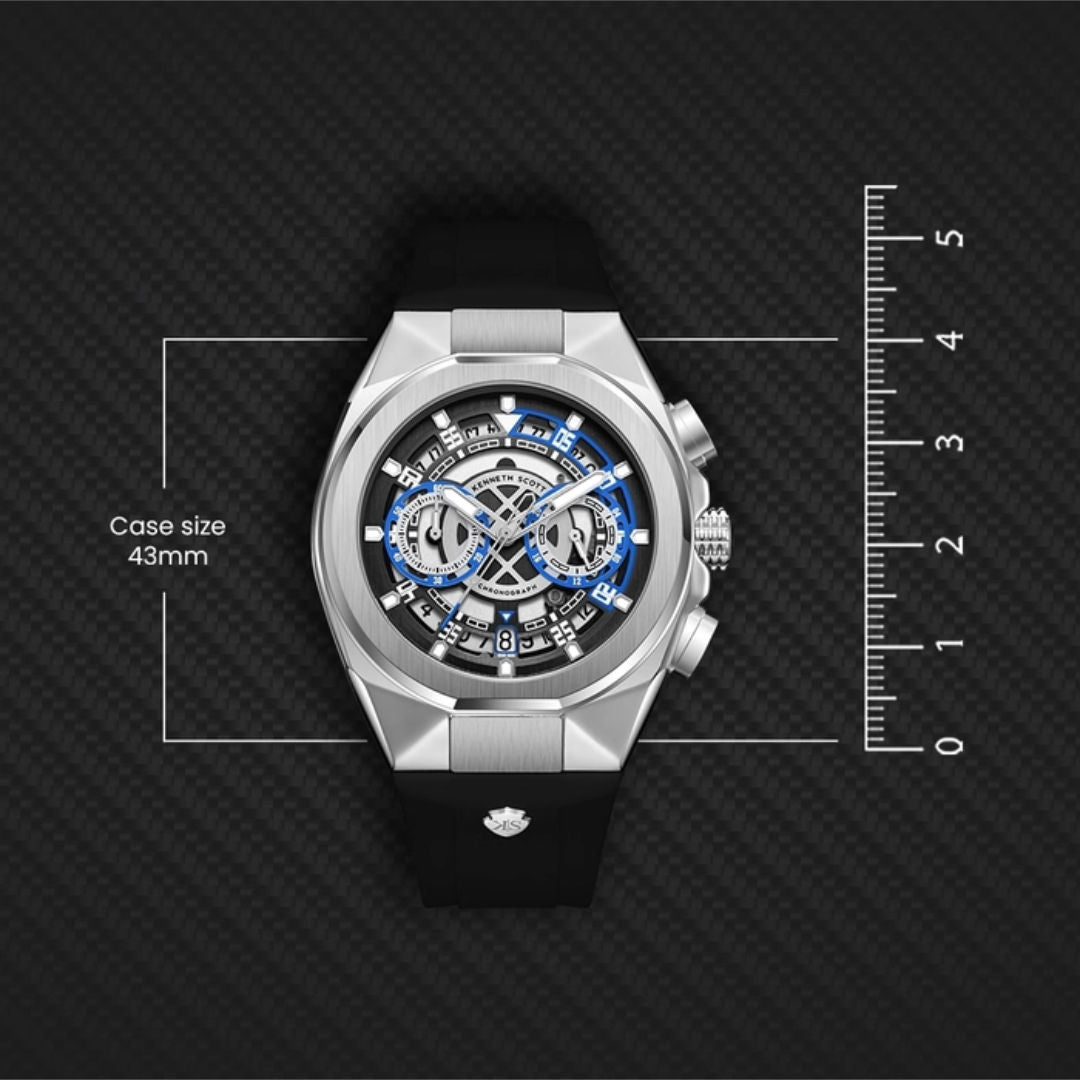 KENNETH SCOTT Men's Chronograph Black Dial Watch, K26103-SSBB Series