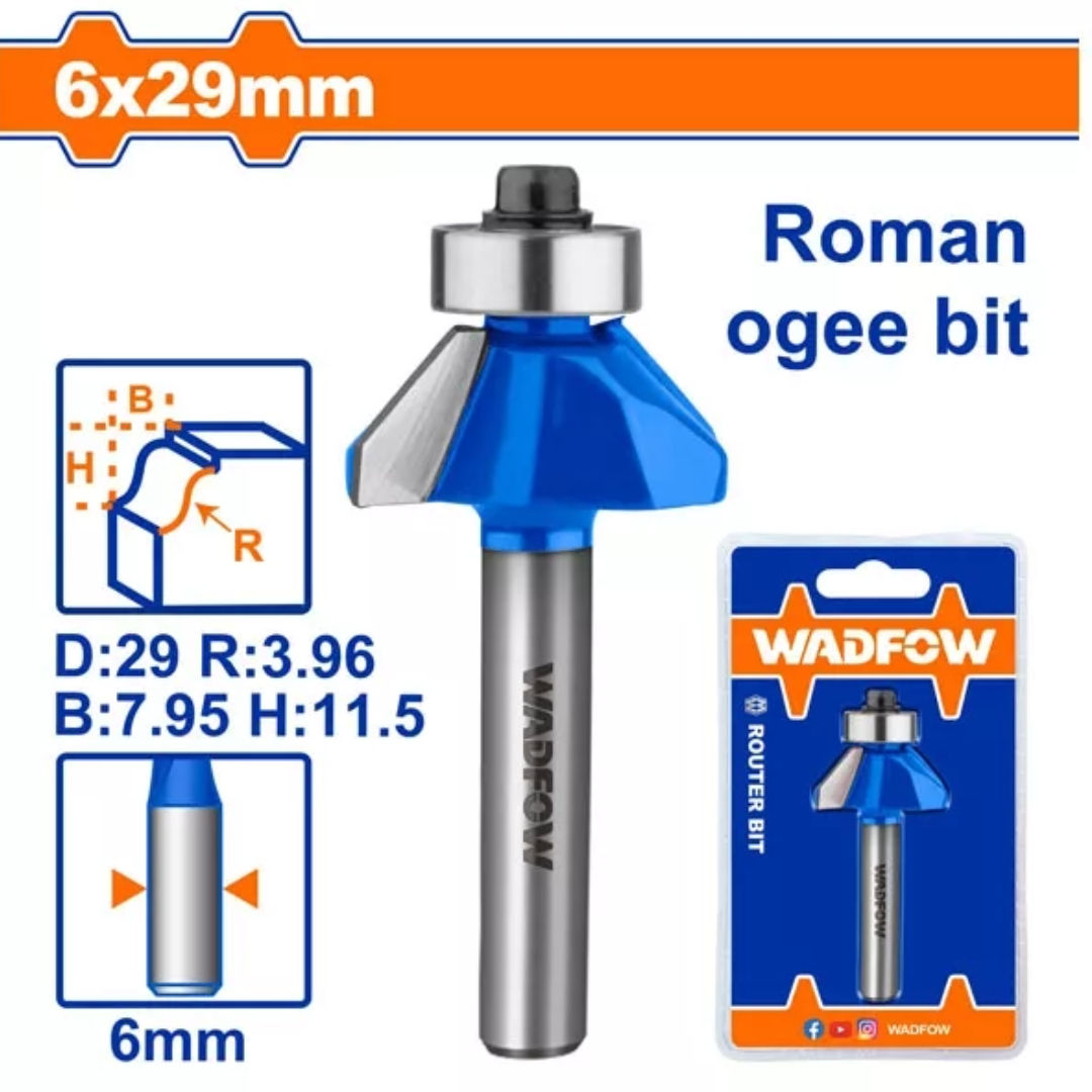 WADFOW Router Bit, Roman Ogee With Bearing