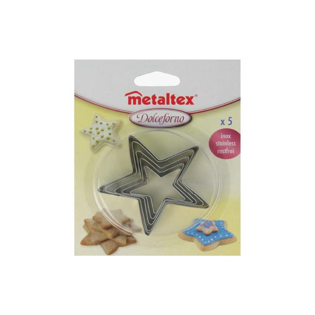 Metaltex Star Shape Cookie Cutters, Set of 5