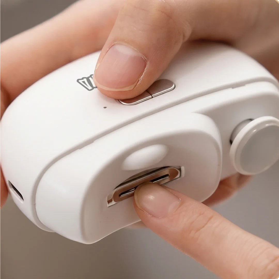 EPICARMA Electric Nail Clipper 3-in-1, Rechargeable, White, EA-CH705-WH