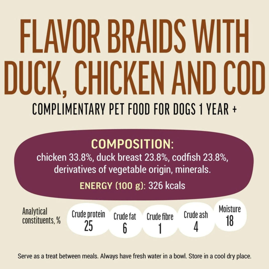 Dog Fest Flavor Braids With Chicken, Duck And Fish, 90gm