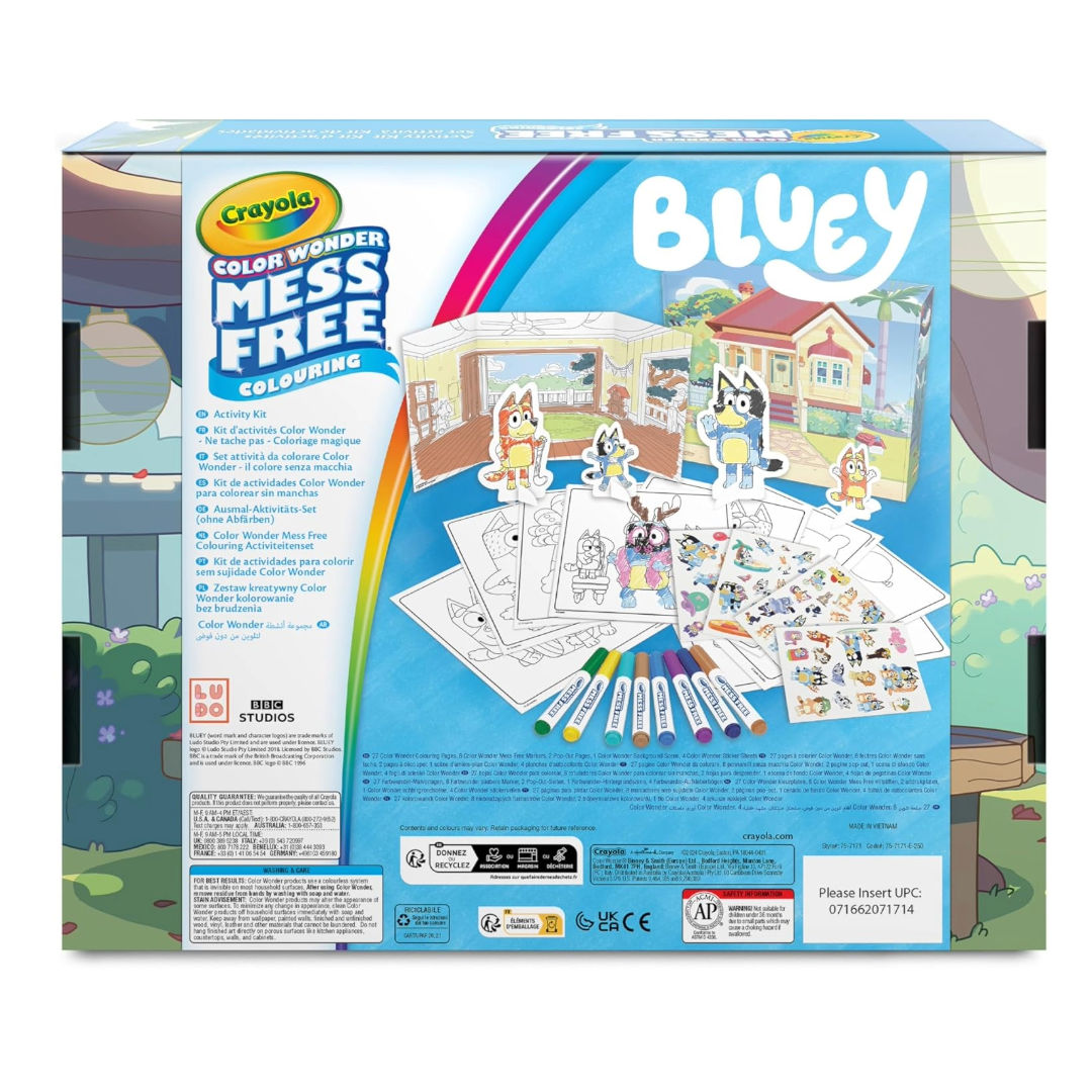 Crayola COLOR WONDER MESS FREE COLORING, Activity Kit, Bluey, Includes 40+ Pieces