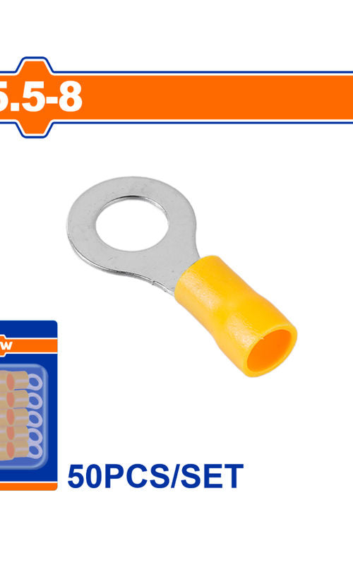 WADFOW Insulated Electrical Terminal Connector Sets, 50 Piece Wire Crimp Terminals, Color Coded, Blister Packed