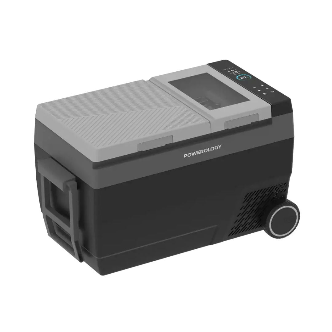 Powerology Portable Outdoor Fridge & Ice Maker, Black