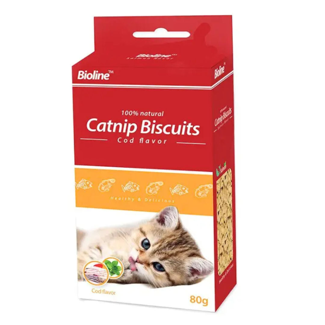 Bioline Catnip Biscuits, Flavor Salmon, 80gm