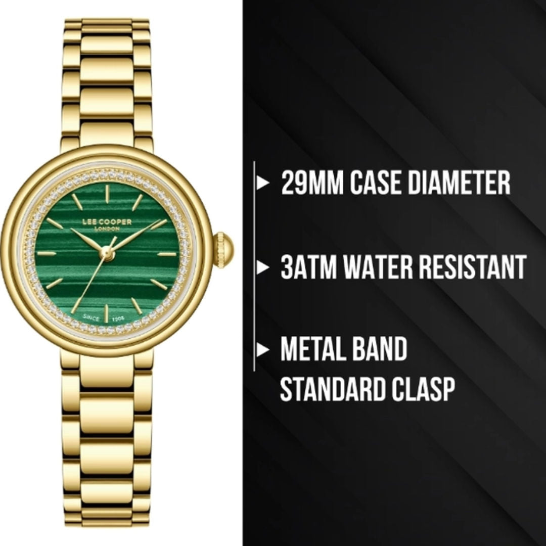 Lee Cooper Women's Analog Dark Green Dial Watch, LC08279.170