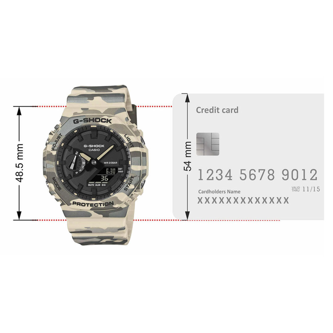 ساعة كاسيو G-Shock التناظرية-الرقمية من سلسلة 2100، طراز GA-2100CM