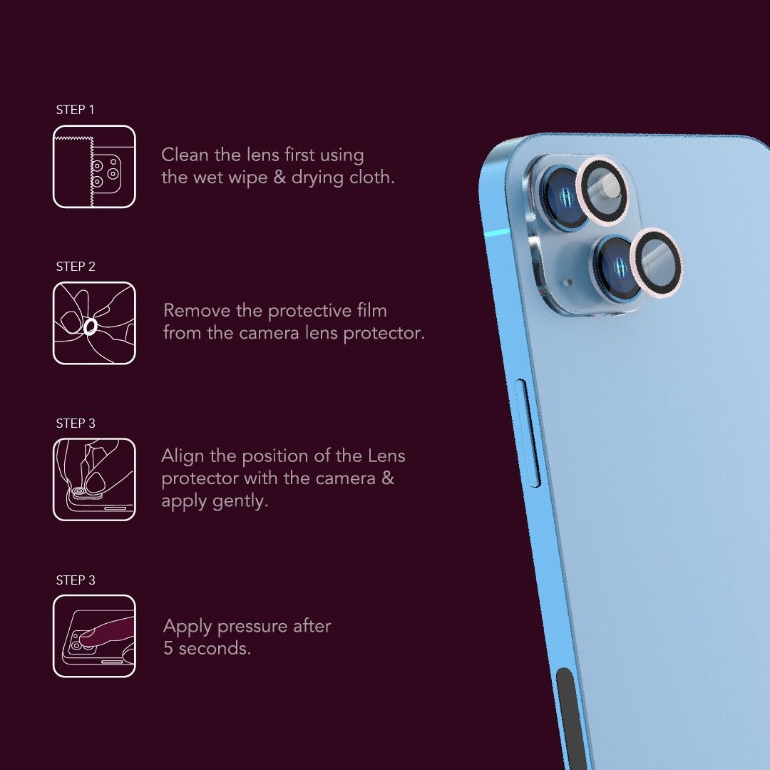 Levelo Lucent Duo Lens Protector For iPhone 13 & 13 Mini, 2 Piece