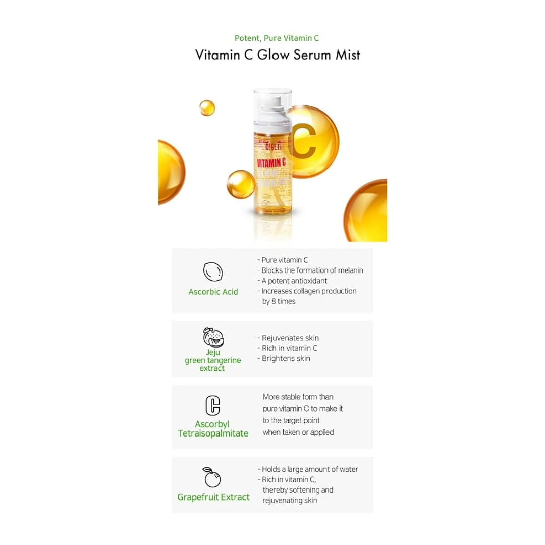 O!GETi VitaminC Glow Serum Mist, Hydrating Brightening Face Mist, 80ml