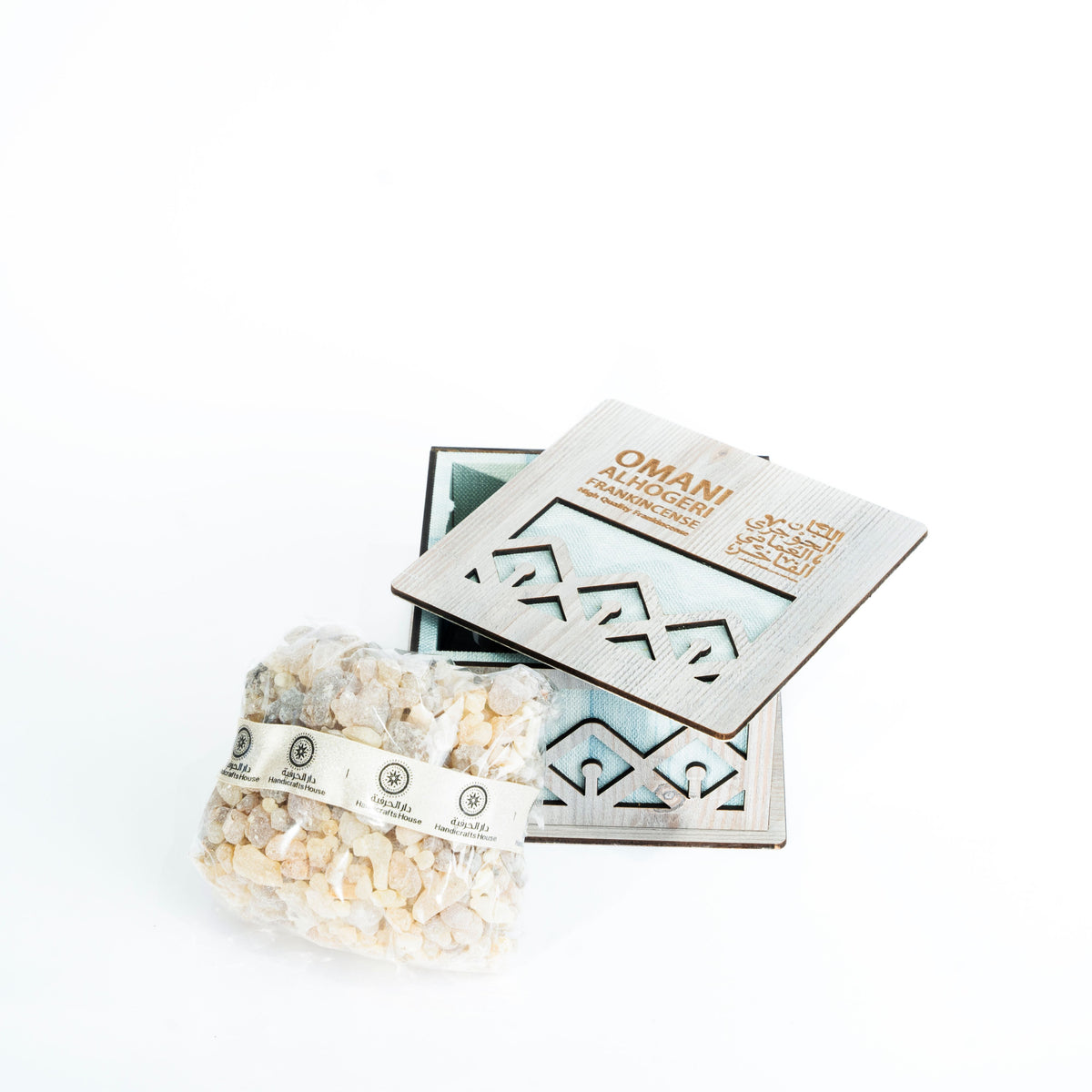 Al Hogeri Frankincense in Wooden Gift Box, Traditional Design, Assorted Design & Finishes