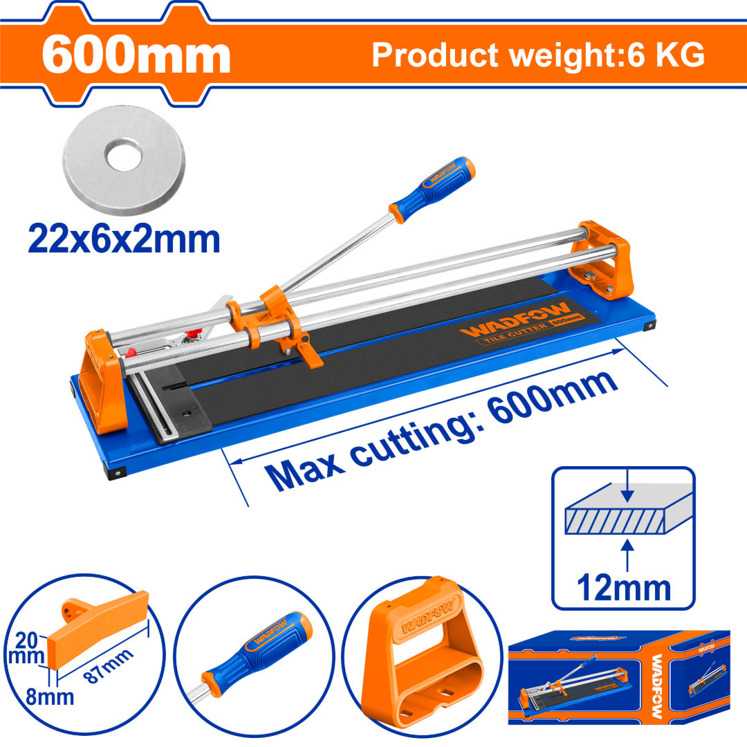 WADFOW Manual Tile Cutter, Heavy-Duty Steel Base, Precision Cutting
