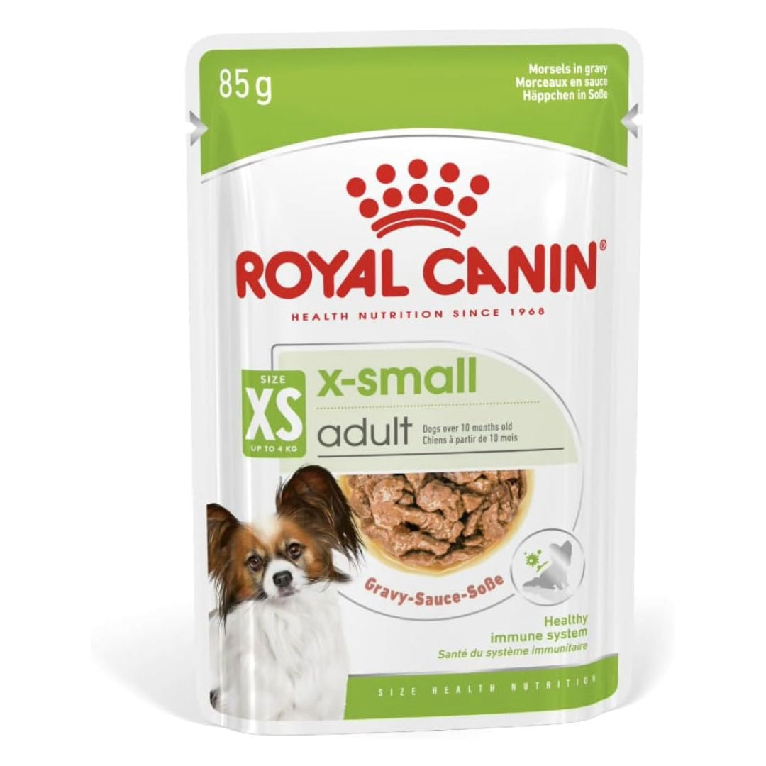 Royal Canin Size Health Nutrition XS Adult Wet Dog Food in Gravy, 85gm, Pack of 12