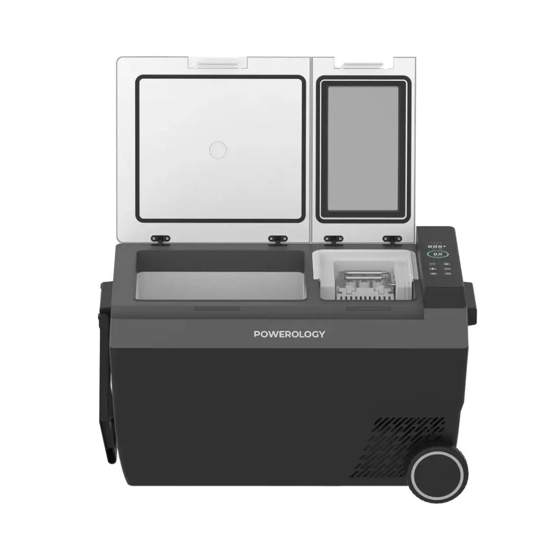 Powerology Portable Outdoor Fridge & Ice Maker, Black