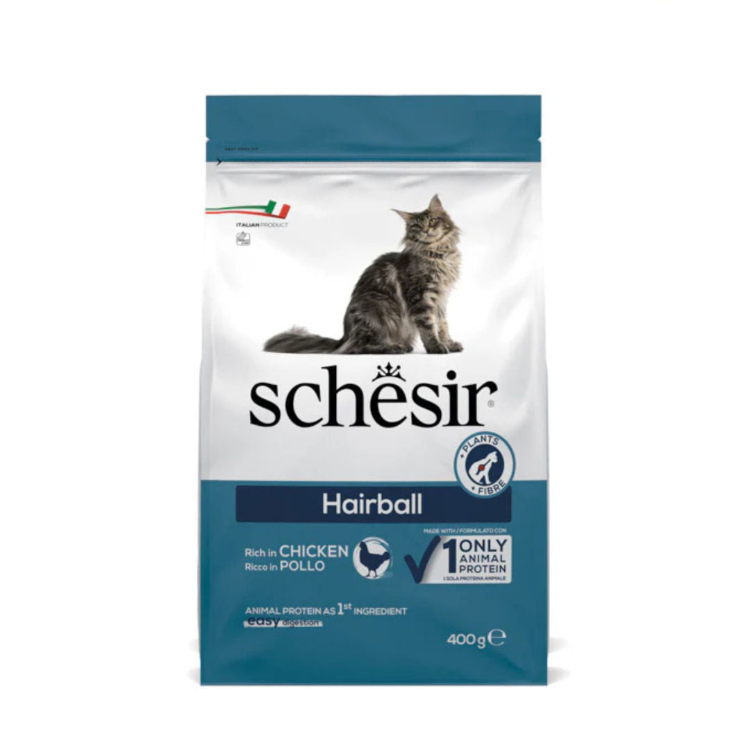 Schesir Hairball Control with Chicken Dry Food For Cat, 400gm
