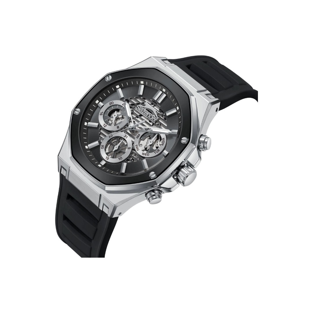 Slazenger Gents Multifunction Analog Watch with Silicone Band, 44mm