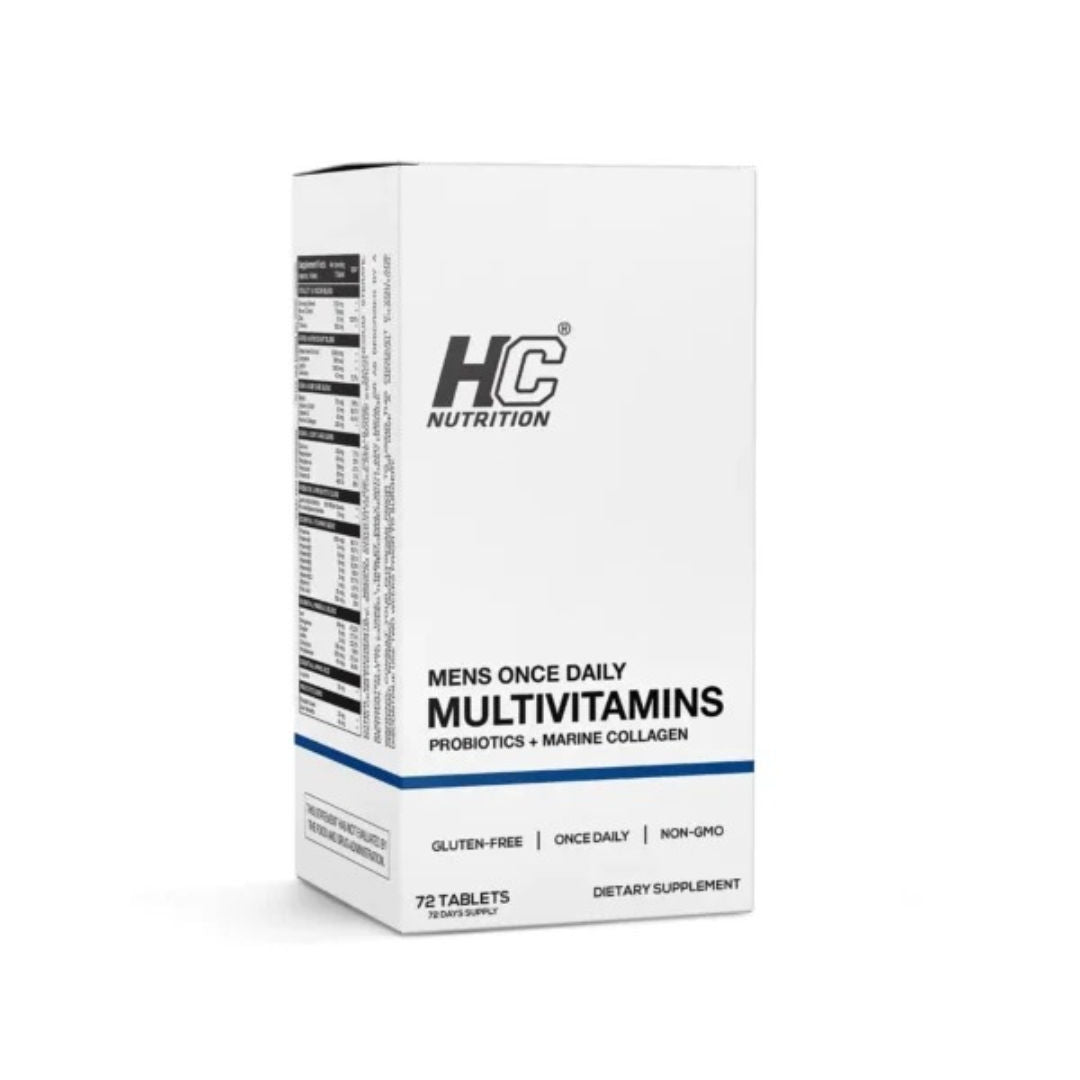 HC Nutrition Men’s Once Daily Multivitamin with Probiotics, Collagen, 72 Tablets