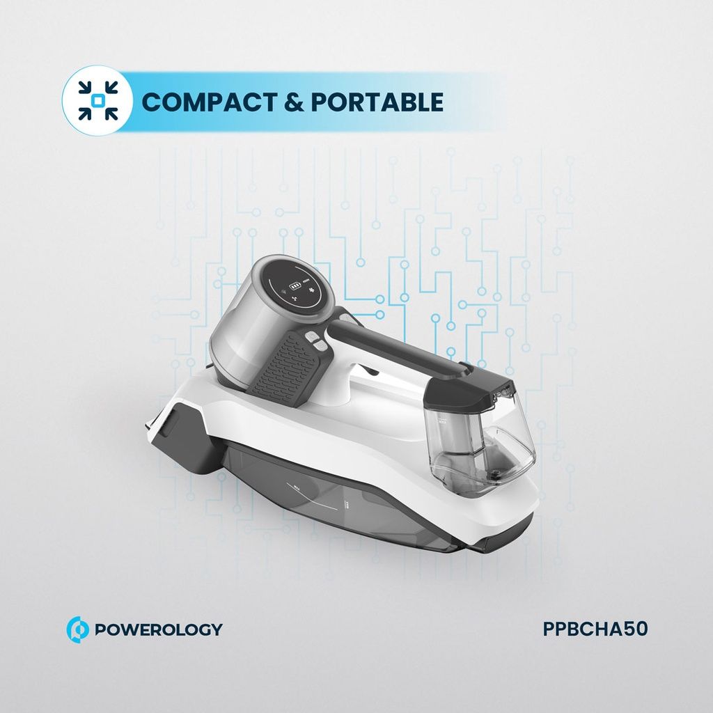 Powerology Cordless Spot Cleaner, White