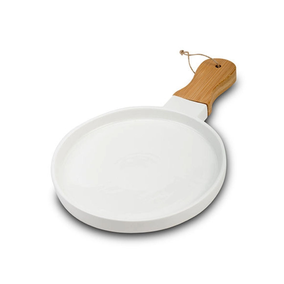 NAVA Porcelain Plate Terrestrial With Bamboo Handle, 35cm