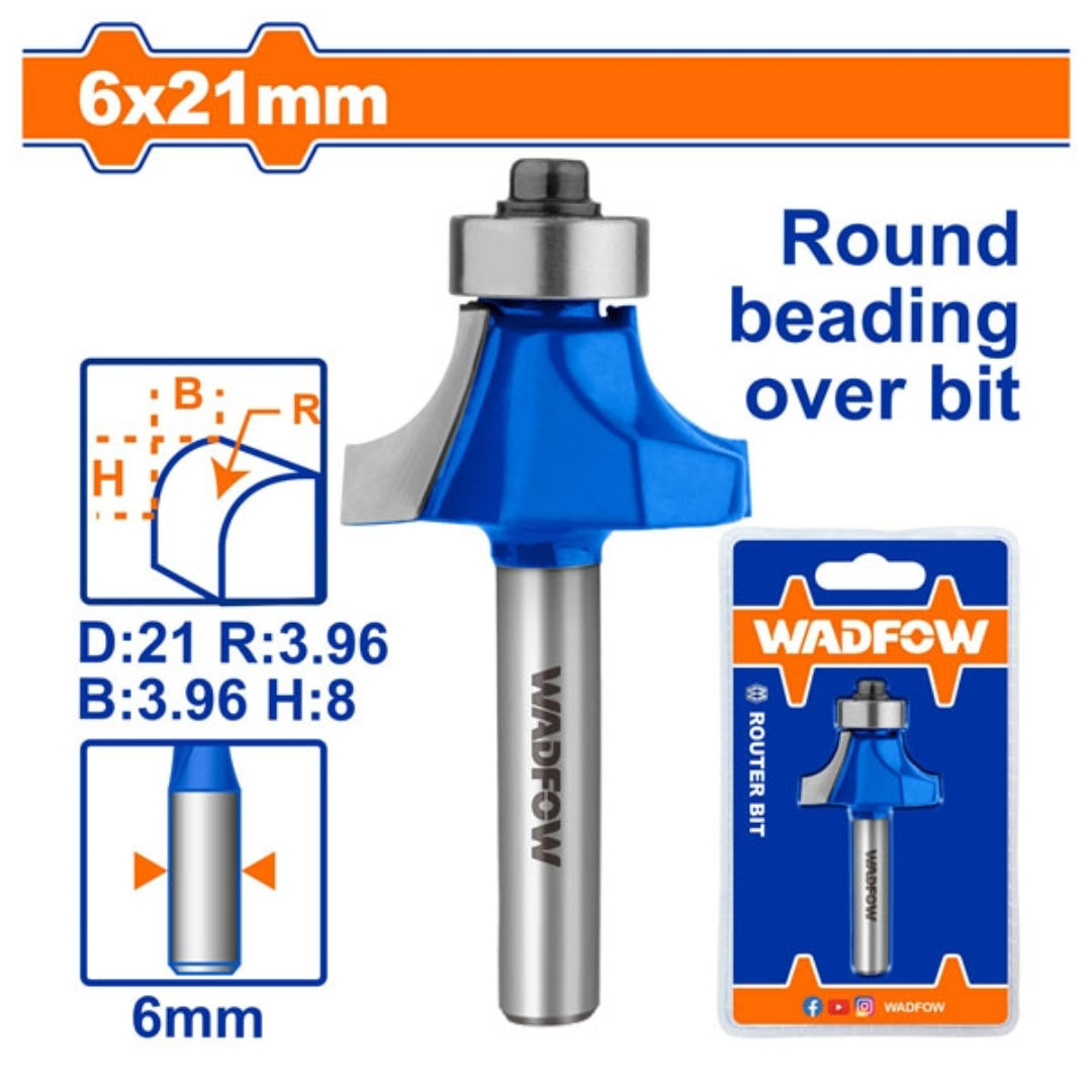 WADFOW Router Bit Corner Round, 6mm Shank