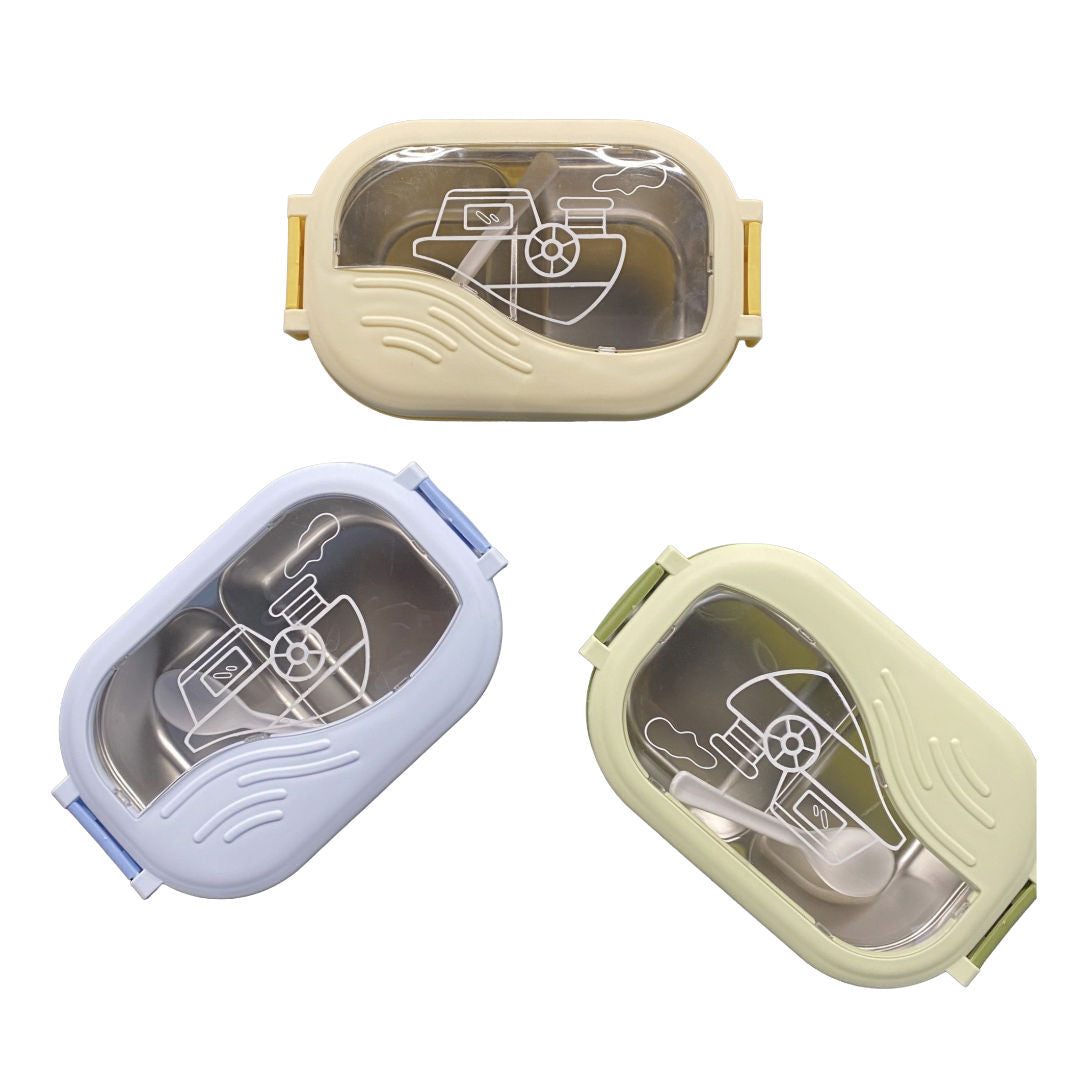 Twisoo Lunch Box Stainless Steel divided with Spoon, Mix Colors