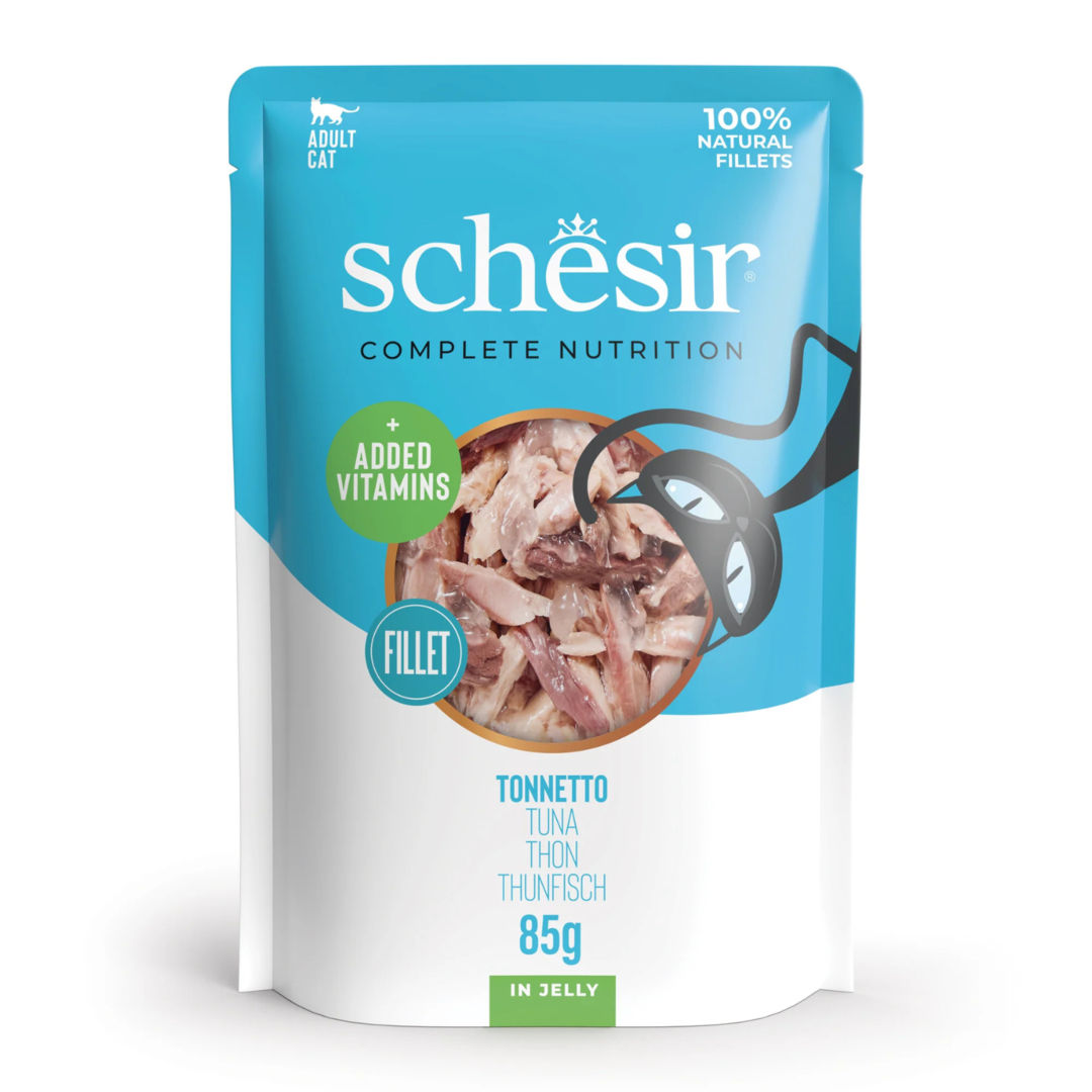 Schesir Complete & Balanced Nutrition Wet Cat Food in Jelly Pouch, 85g