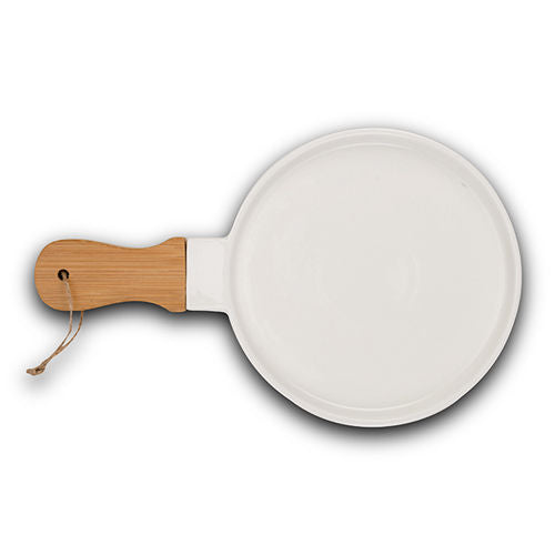 NAVA Porcelain Serving Pot Terrestrial With Bamboo Handle, 34cm