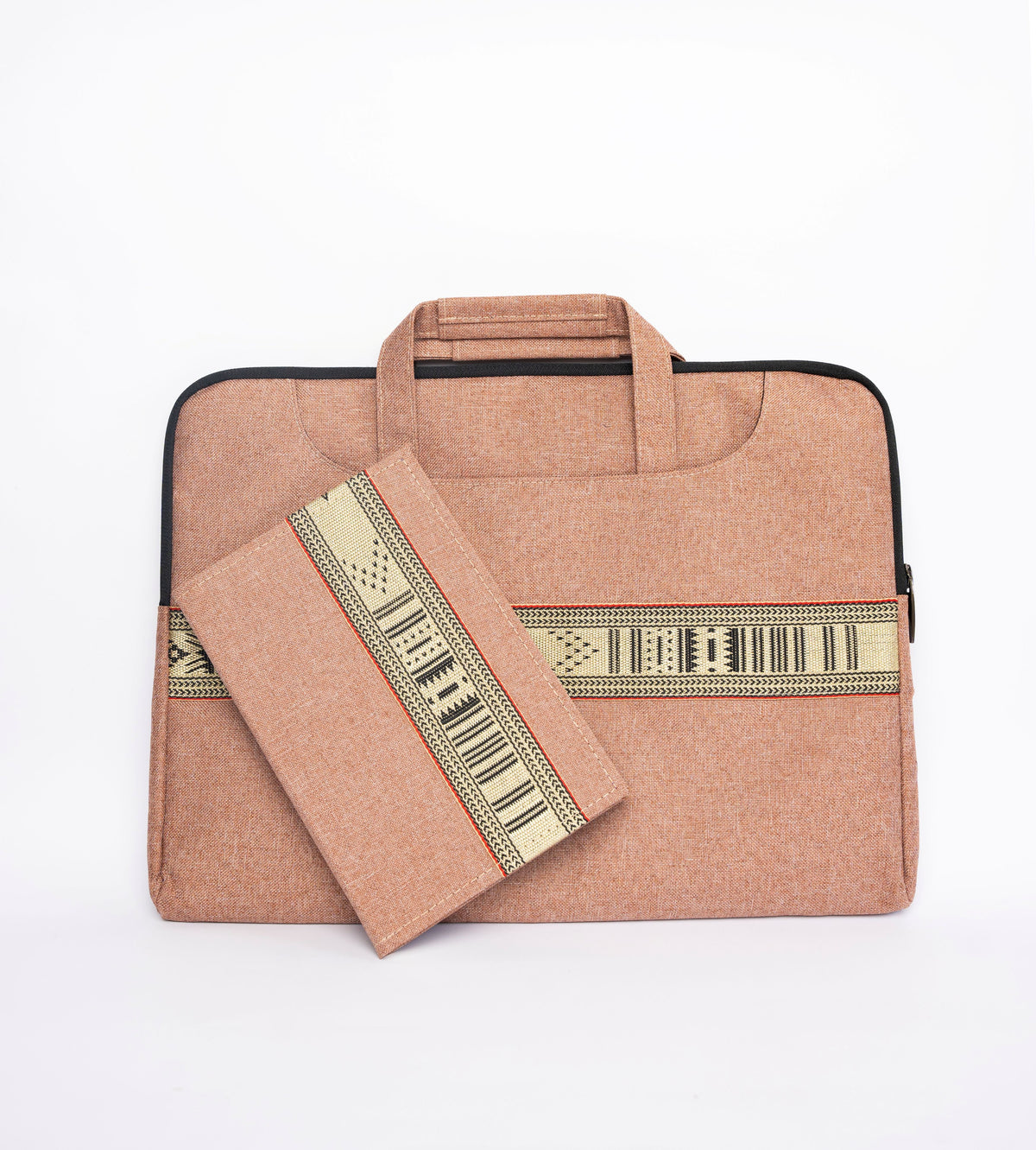 Laptop Bag & Notebook Set with Traditional Woven Design, Assorted Colors