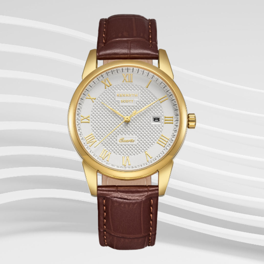 Kenneth Scott Quartz Men’s Watch with Stainless Steel Strap, K23030 Series