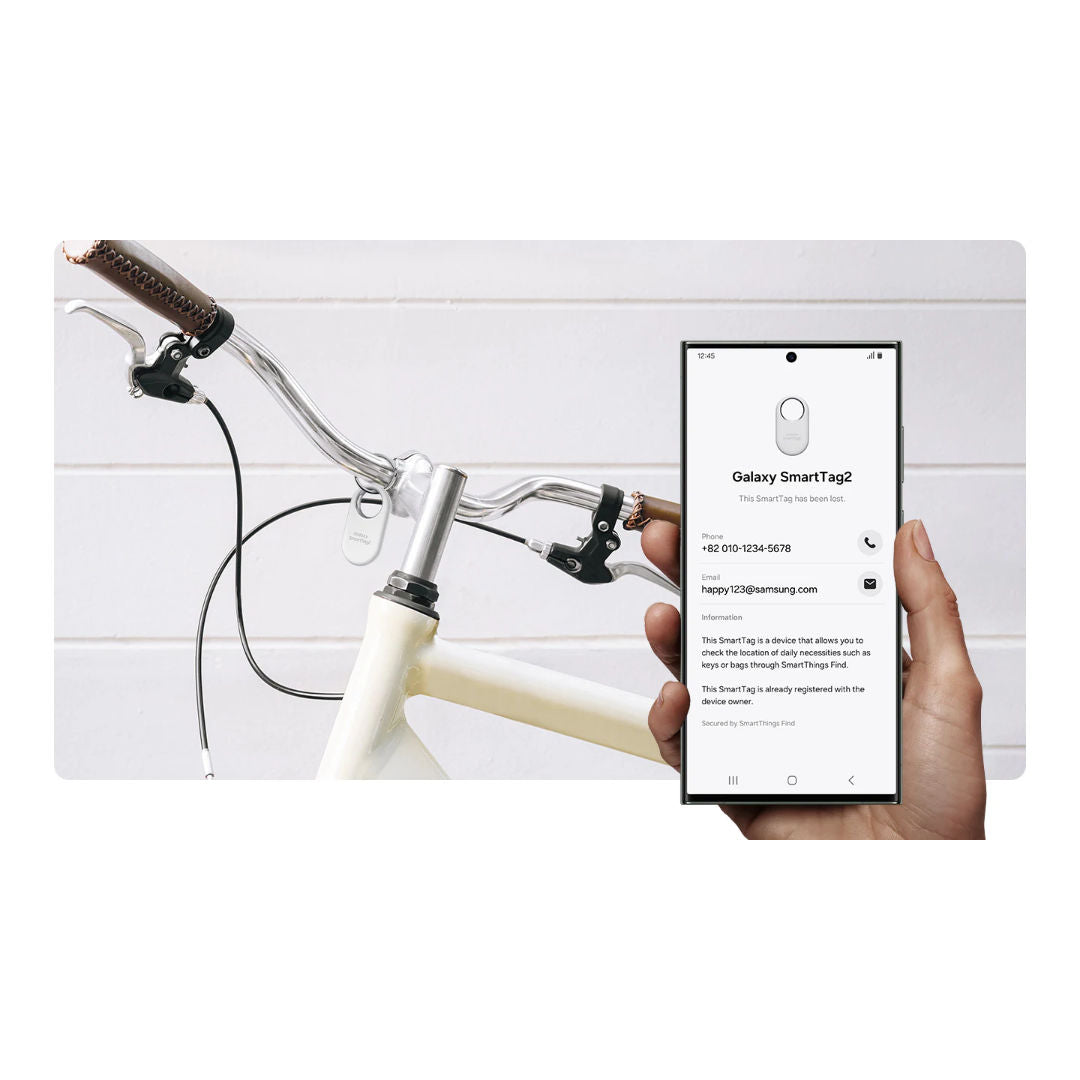 Samsung Galaxy SmartTag2 Bluetooth Tracker, White, Pack of 1, Up to 500 Days Battery
