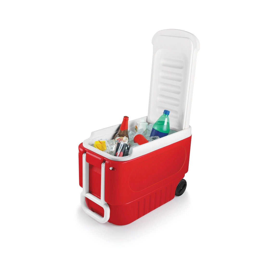 Axis Chiller Ice Box With Trolley 38Ltr, Red