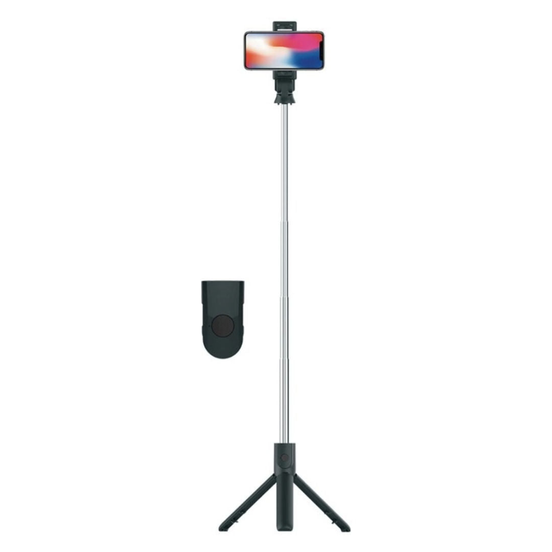 Porodo Bluetooth Selfie Stick with Tripod Stand & Remote Shutter 1m Extension, Black