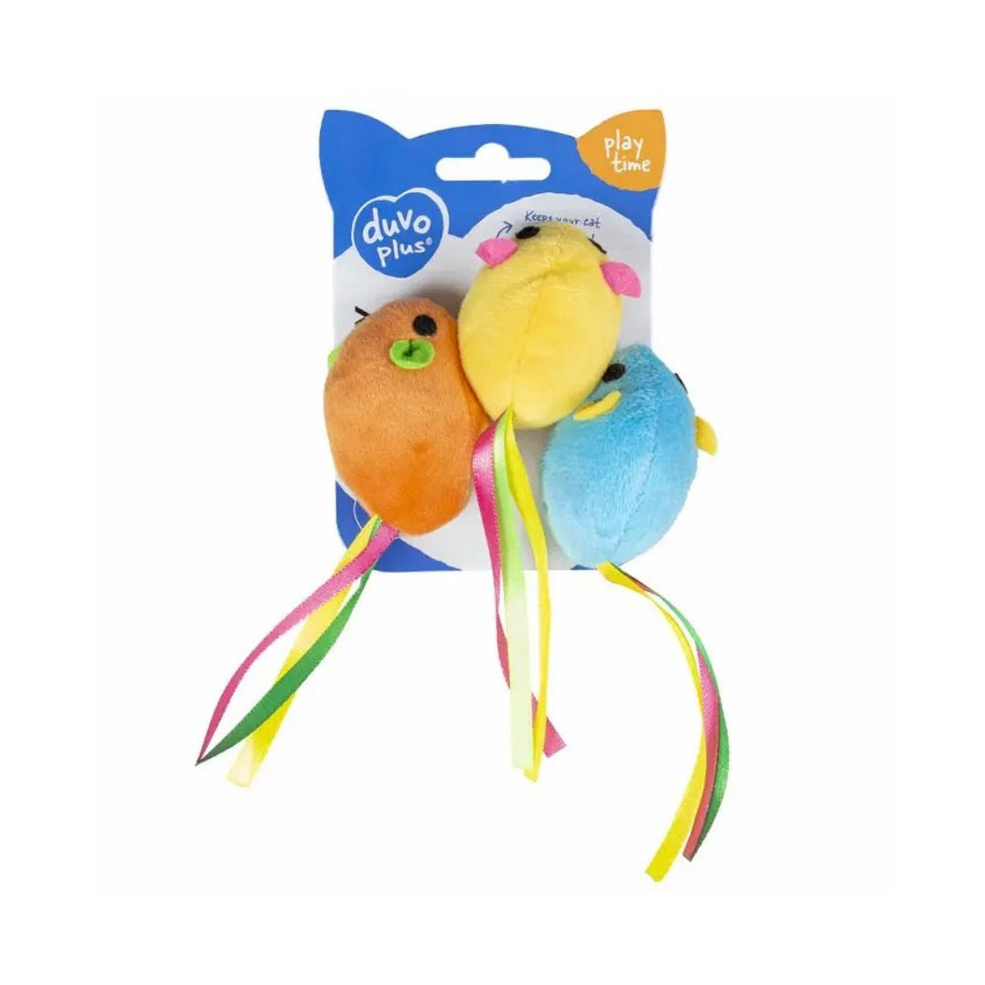 Duvo+ Terry Mouse With Ribbon Tail, 3pcs