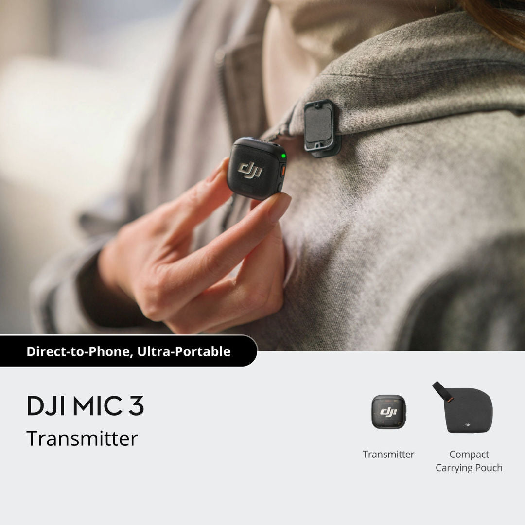 DJI DJI-MIC300-TX Mic 3 Clip-On Transmitter with Built-In Microphone