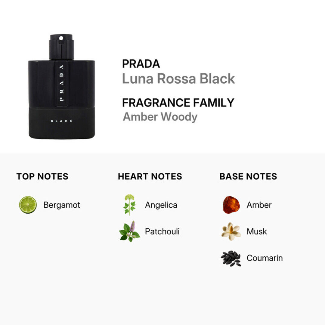 Prada Luna Rossa Black Eau de Parfum Spray for Men, 100ml